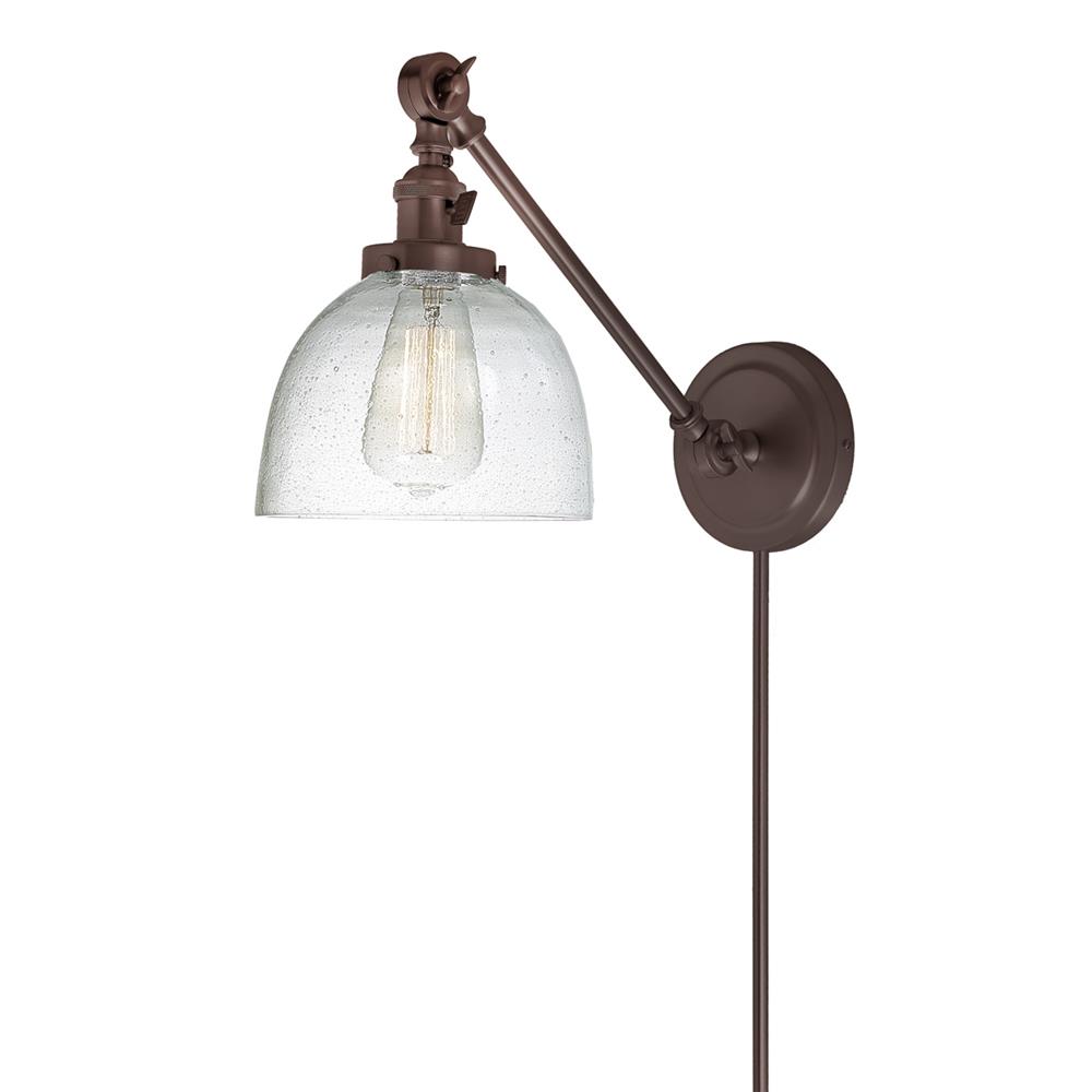 JVI Designs 1255-08 S5-CB Soho One Light  Double Swivel Clear Bubble Madison Wall Sconce in Oil Rubbed Bronze